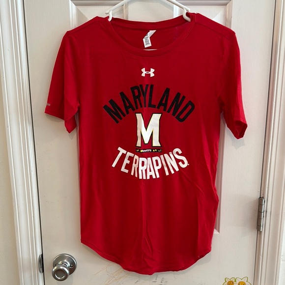 Under Armour Red University of Maryland Terrapins Tee - worn once - Picture 1 of 2